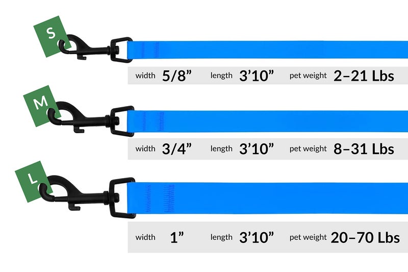 CollarDirect Waterproof Dog Leash Small Medium Large Durable Pet Leashes for Walking Training Running Pink Black Blue Orange Green (L, Blue) - Image 3